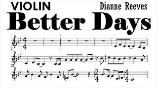 Video thumbnail of "Better Days Violin Sheet Music Backing Track Play Along Partitura"