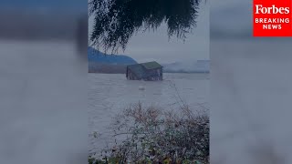 RAW FOOTAGE: Camera Captures House Floating Away Amid Major Flooding In Washington