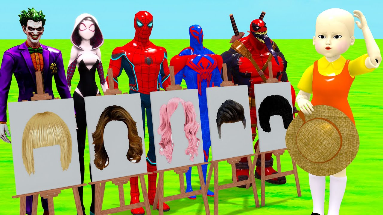 Super Hero 3d vs Squid Game Red Light Green Light - Successfully Rescue Squid Girl Doll