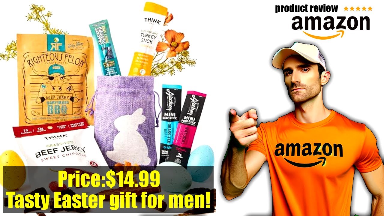 Buy Jerky Easter Gift For Men - Premade Easter Basket Stuffers for Adults Prefilled w/Curated