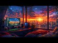 Shibuya Sunset Code Window | Relaxing Study Music & Coding Vibes | Cozy Sunset Beats & City Vibes