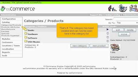 Add product categories to your osCommerce store