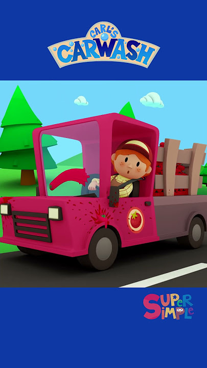 Betty's Tomato Truck is messy! 🍅 #shorts #carlscarwash #supersimpletv