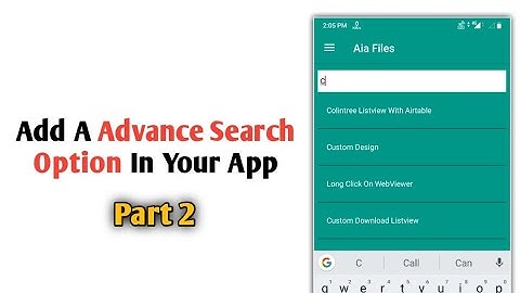 Add a advance search option in your app in kodular, thunkable etc