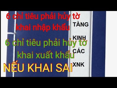 Video 6 CHỉ TIÊU PHẢI HỦY TỜ KHAI XUẤT KHẨU, NHẬP KHẨU NẾU... - youtube