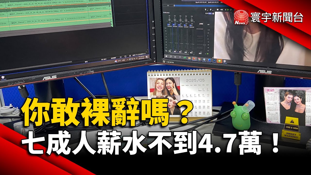台灣七成人不到平均月薪4.7萬！你敢裸辭嗎？｜#寰宇新聞@globalnewstw