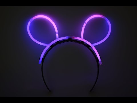 BiColor Pink Purple Glow Stick Bunny Ears Bracelets Bulk Packs by DirectGlow