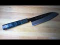 Tojiro Shirogami Santoku - How to change the handle to a stabilized wood Wa handle