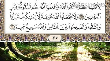 حفظ سورة البقرة الصفحة (35) من الآية (220) الى (224) مكتوبة ومكررة بصوت ماهر المعيقلي