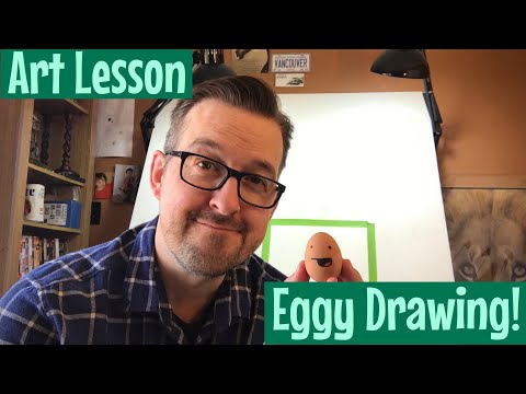 Art Lesson for Kids and Beginners - Eggy Drawing - EASTER SPECIAL