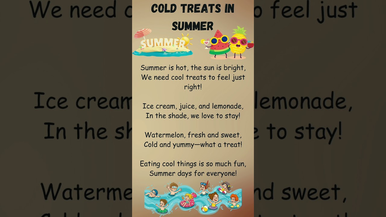 Cold Treats in Summer| Poems in English | English poem for kids | 