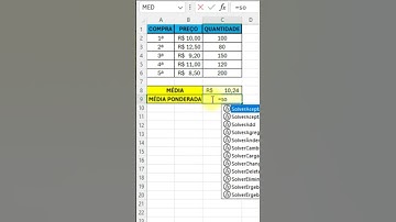 Média Ponderada no Excel #excel