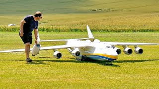 : NICE FLIGHT AND HARD LANDING !!! GIGANTIC 93KG XXXL RC ANTONOV AN-225 MRIJA SCALE MODEL AIRCRAFT