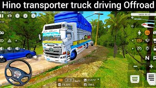 Hino Transporter Truck Driving In Offroad | Bus Simulator Indonesia Mod | Offroad Driving Game