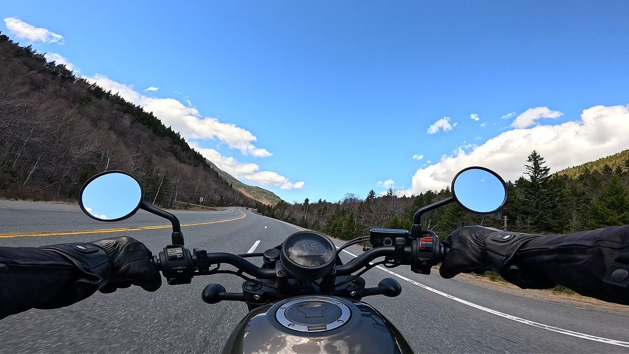Spring motorcycle ride through the White Mountains [Honda Rebel] - YouTube