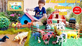 Fazendinha do Felipe Canopf | Animais na Lama| Cavalo Vaca Boi Tigre Caminhão Trator | Toy Cow Horse