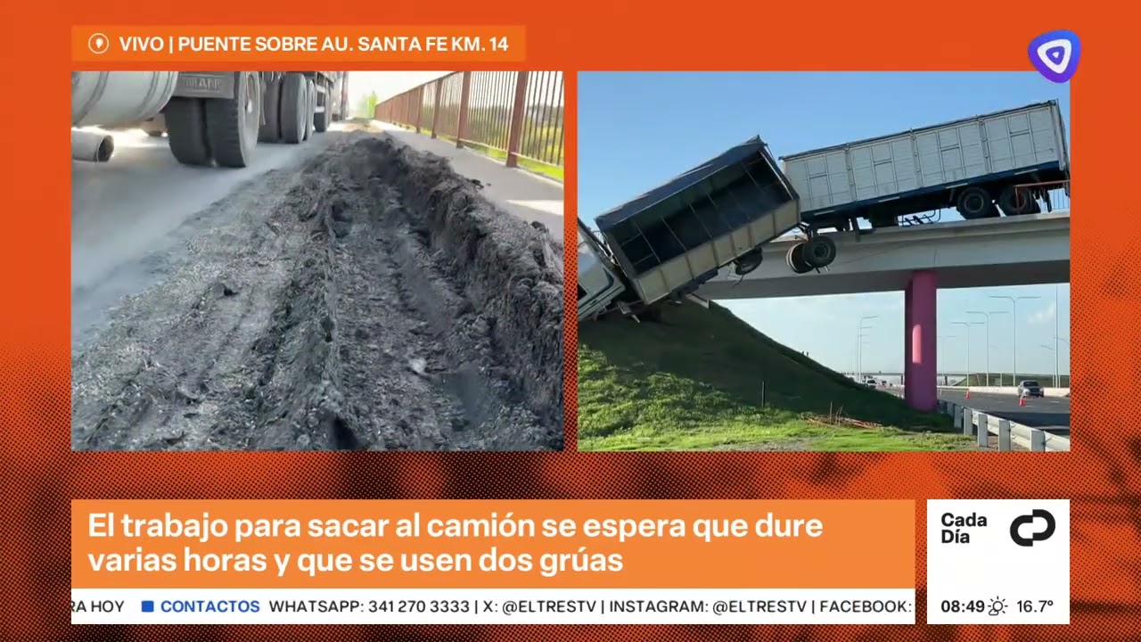 Tránsito reducido en la autopista Rosario-Santa Fe