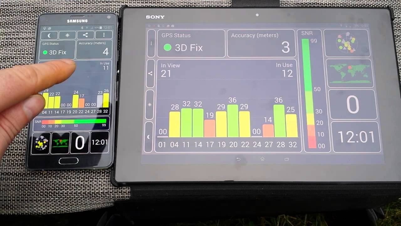 Note 4 GPS vs. Z2 Tablet GPS - outdoors - YouTube