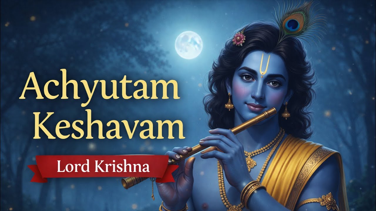 Achyutam Keshavam 🌙 | Lord Krishna | A Melodic Devotional Journey