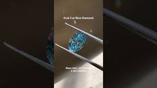 2 Carat Oval Blue Lab Grown Diamond 💙 | A Rare Sparkle Dream Ring #diamond #ring #bluediamond