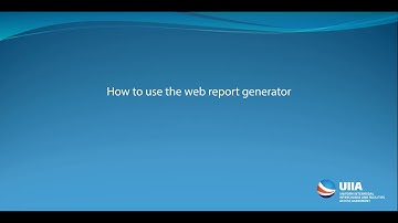 How to Use the Web Report Generator