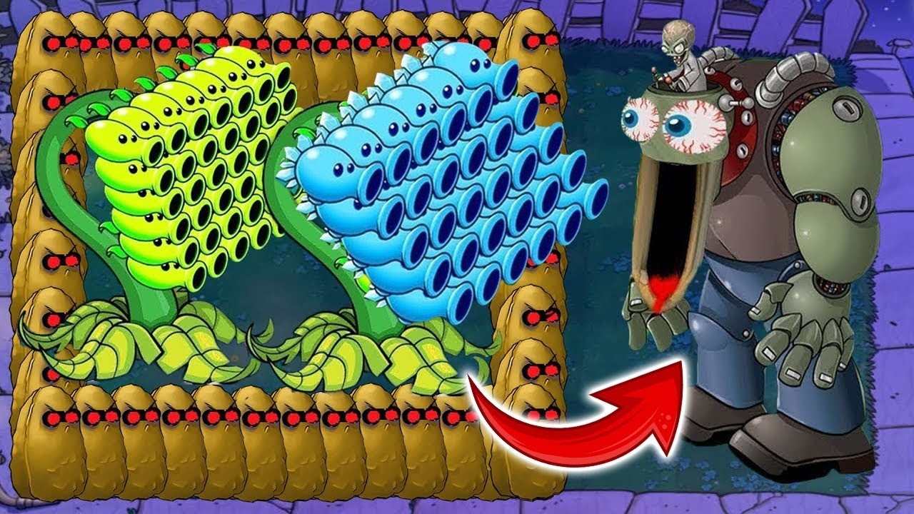 Gatling Pea vs Gatling Snow Pea vs Giga Gargantuar vs Dr Zomboss Plants ...