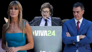 Javier Milei barre el piso con esposa de Perro Sánchez y con los izquierdosos-socialistas de España