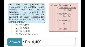5  Corporate Accounting - MCQ - Liquidation of Company by Sandeep Lokhande