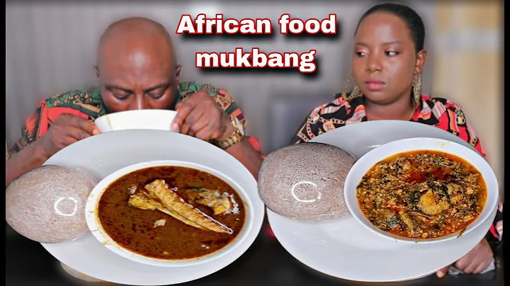 ASMR AFRICAN FOOD MUKBANG FUFU AND EGUSI SOUP WITH PALMA NUT SOUP | MY WIFE WAS NOT EXPECTING THIS