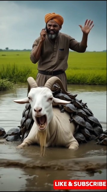 GOAT 🐐Covered With Turtle's 😨 #goat #animals - YouTube