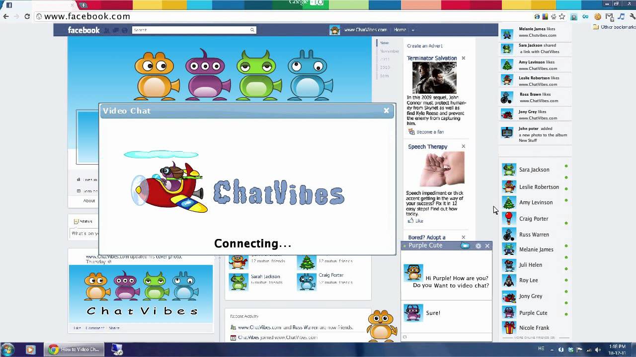 How to video chat on Facebook using ChatVibes - YouTube