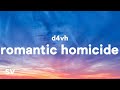 D4vd Romantic Homicide Lyrics In The Back Of My Mind You Died 20 Min HarmonyLyrics TV 
