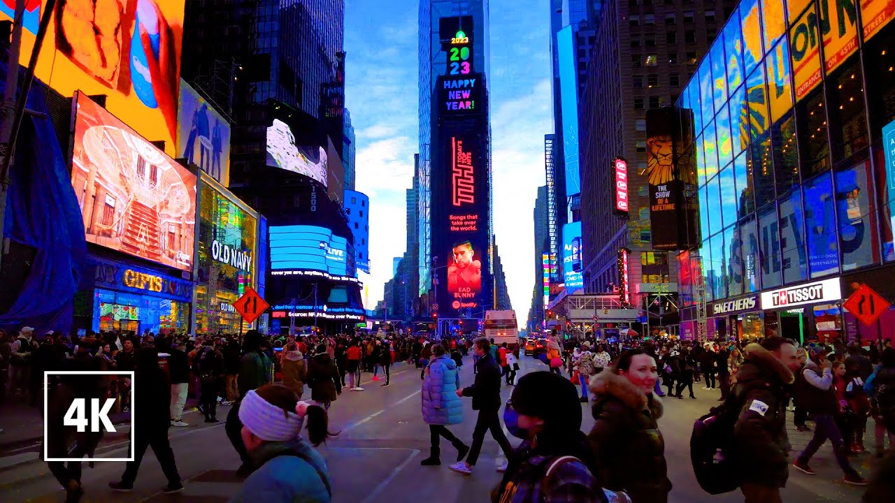 New York, Amerika Serikat | Tur Jalan Kaki 4K | 4 Jan 2023
