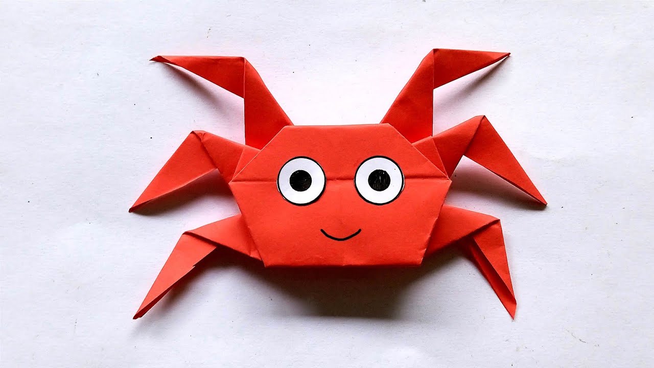Cara Membuat Origami Kepiting Mudah | Origami Hewan | Easy Paper Crab