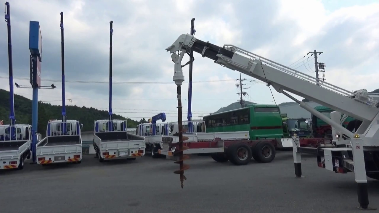 中古トラック 平成12年式 アイチ 穴掘建柱車 D50a いすゞ エルフ 作動動画 Youtube