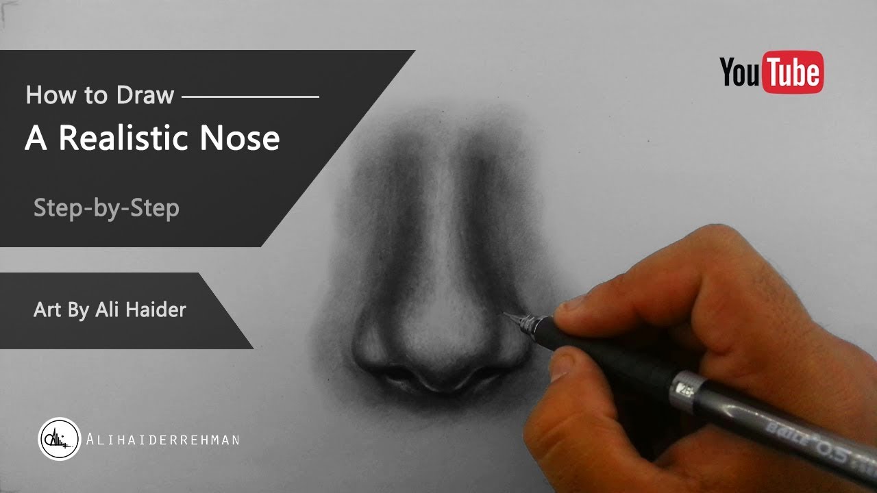 How To Draw A Realistic Nose Step By Step Tutorial For Beginners