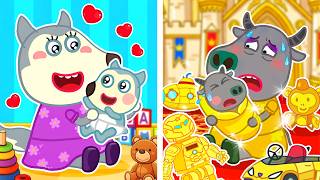 Rich Mom Vs Poor Mom 🤰 Caring Parents Song | Wolfy - Baby Cartoons