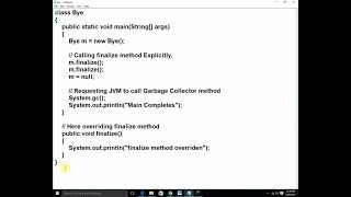 Finalize Method with example