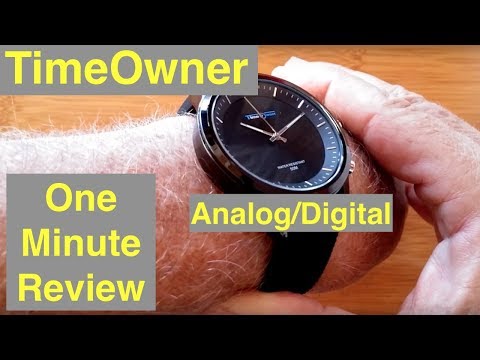 TimeOwner 5ATM Waterproof Hybrid Analog/Digital Dress Smartwatch with SOS: One Minute Overview