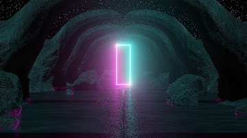 Stunning Rocks Neon Lights Tunnel 4K Shape Glowing Background 1hour Abstract Animation Portal|Неон