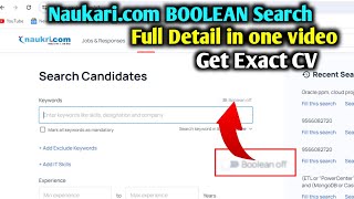 Details Boolean search on naukri as a Recruiter| Advance search naukri.com portal me kaise lagaye News