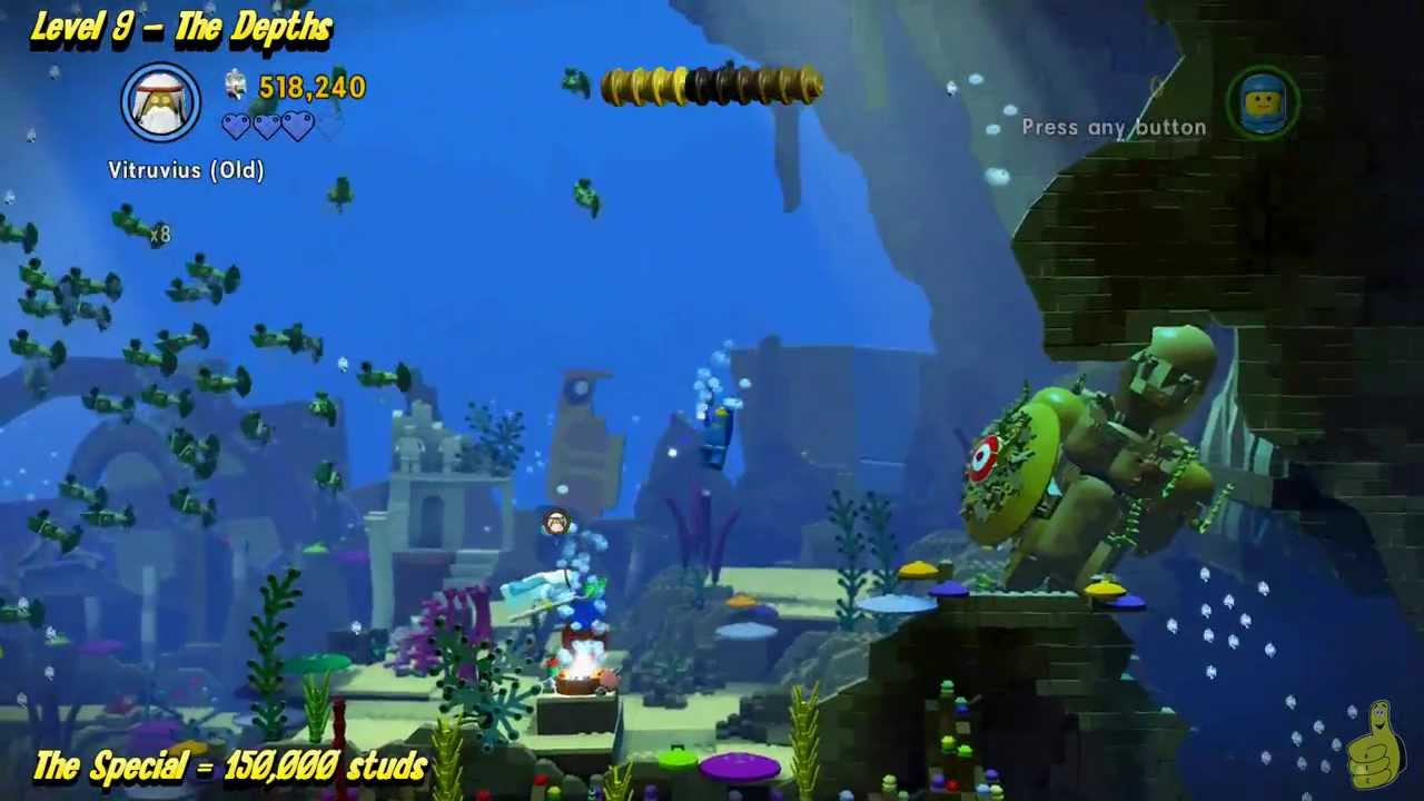 The Lego Movie Videogame: Level 9 The Depths - STORY Walkthrough - HTG