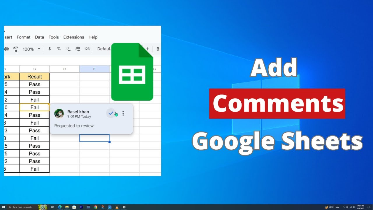 How to Add Comments in Google Sheets - YouTube