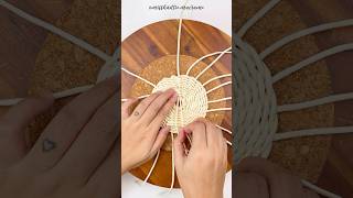 Weaving cotton cord coaster #woven #craft #weaving #diy #macrametutorial #weavingwork