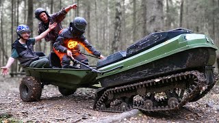 The only amphibious motor sled. Mini ATV Rostin!