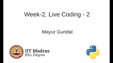 Week-2 | Live Coding-2