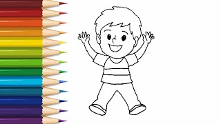 how to draw a boy step by step | boy drawing for kids toddlers | drawing for kids |
