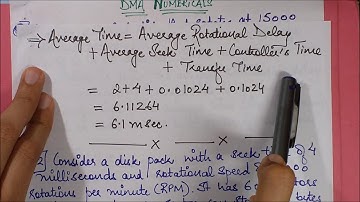 DMA Numericals: Disk Scheduling, Rotational delay, Seek time, Transfer Time, Average Access Time