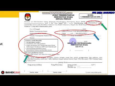 TUTORIAL PENGISIAN Model C.pemberitahuan Pemilih. 