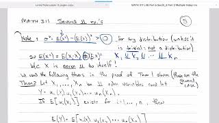 Probability Theory L46b Section 5.3 Part 2 Multivariate Independence